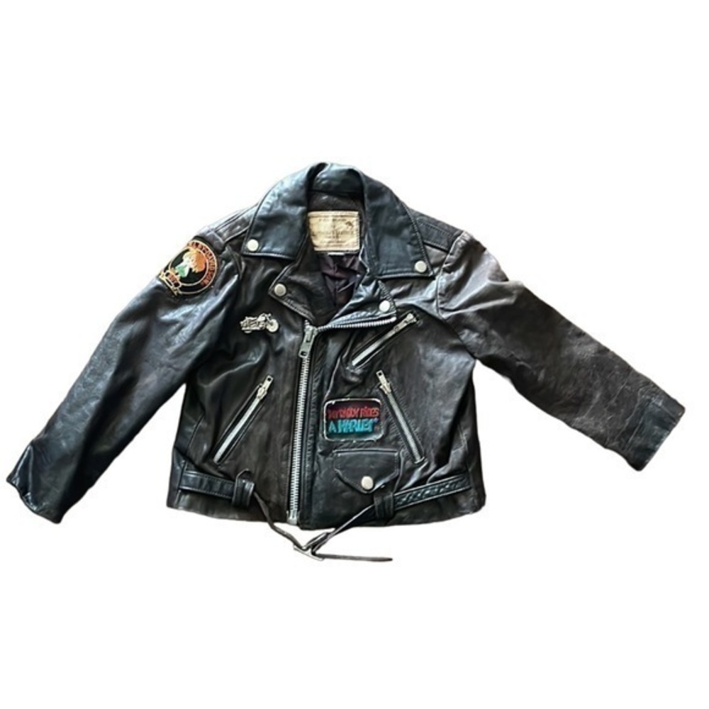 FASHIONS BY ESPINOZAS HARLEY DAVIDSON Patchwork kids leather jacket size medium